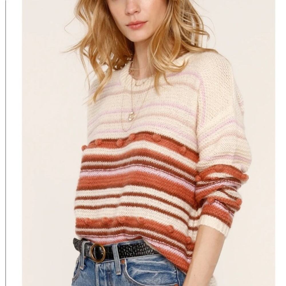 Heartloom Annika Striped‎ Pom Pom Sweater Women's Small